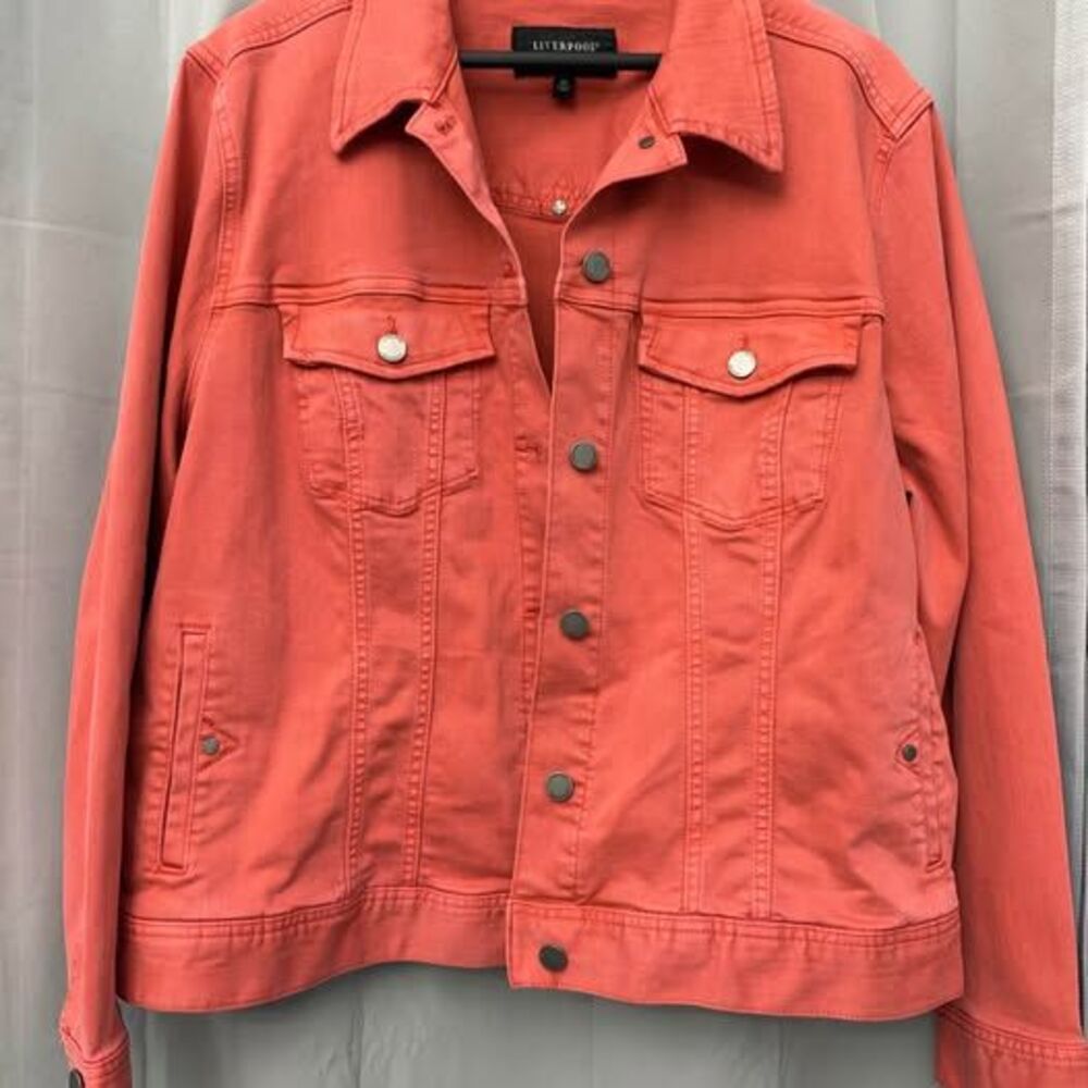 Liverpool Women’s coral denim jacket - size 3XL, like new!